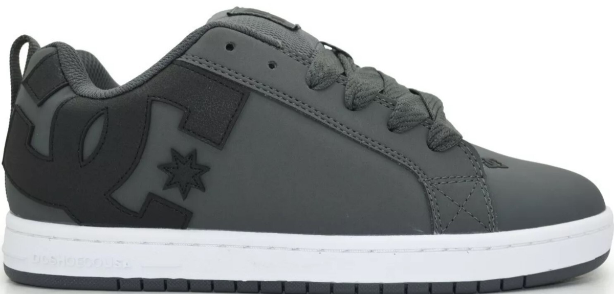 DC Court Graffik 300529 Mens Gray Leather Skate Sneakers Shoes GBW