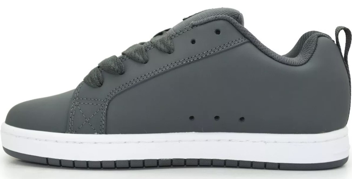 DC Court Graffik 300529 Mens Gray Leather Skate Sneakers Shoes GBW