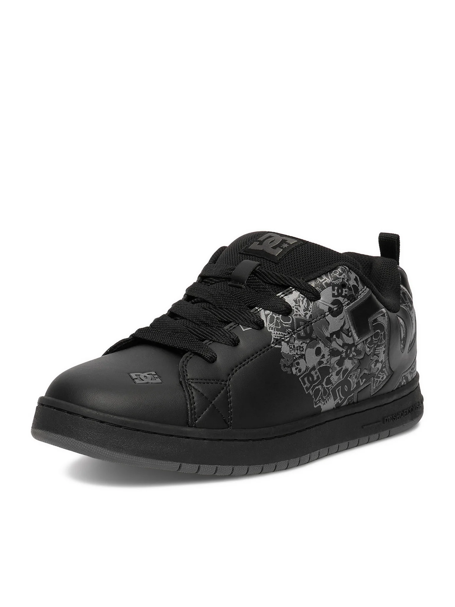 DC Court Graffik Mens Black Leather Skate Sneakers Shoes CEOWB Euro Edtion