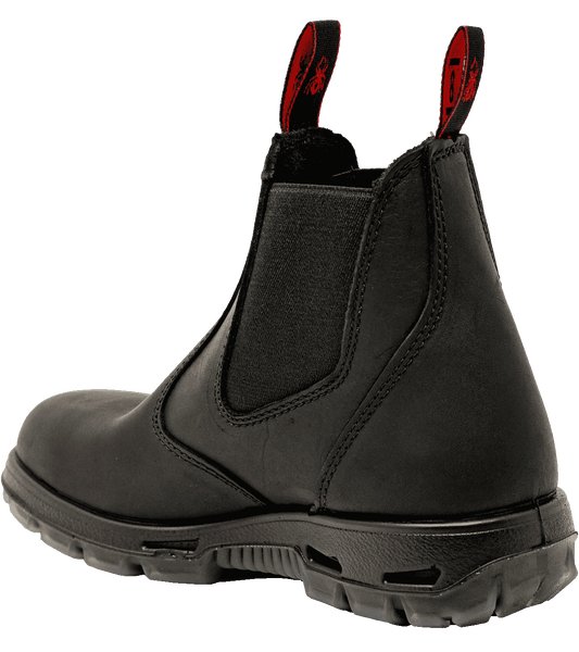 Redback Easy Escape USBBK Elastic Sided Steel Toe Leather Safety Boots Black Ship From Australia