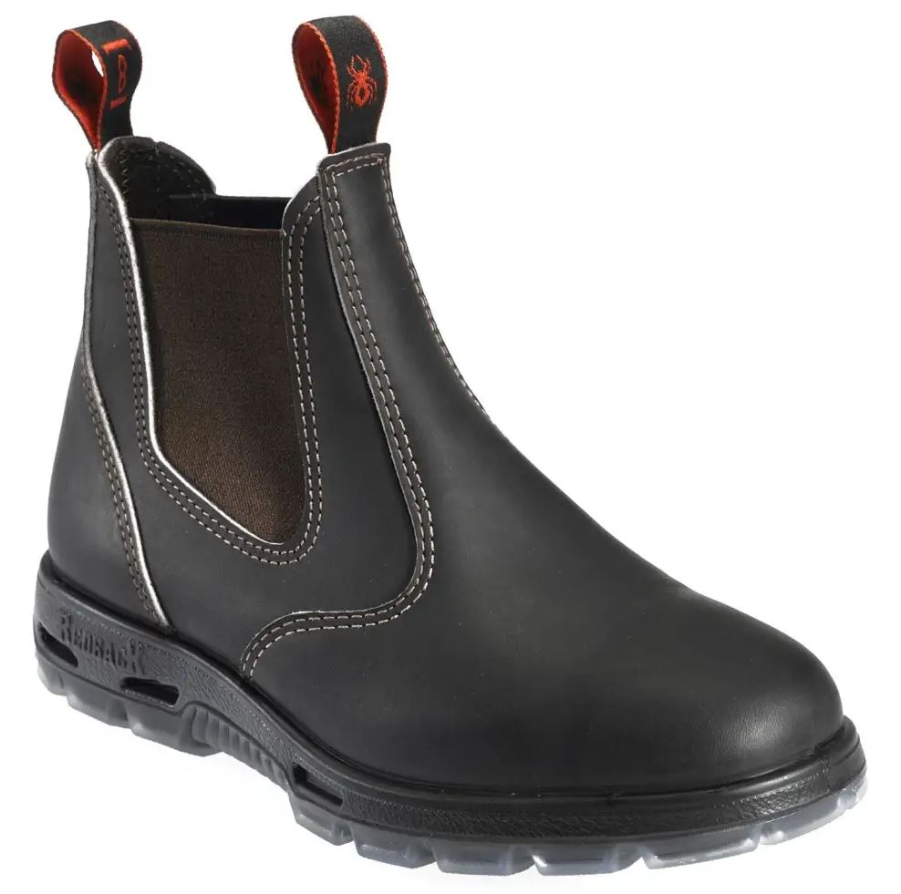 Redback  Bobcat/Bonsall Dark Brown Oil Kip USBOK Elastic Sided Steel Toe Leather Safety Boots